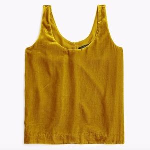 J.Crew Velvet Tank Vintage Gold